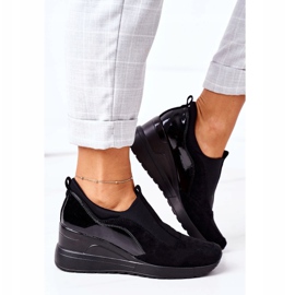 Vinceza 10593 Crne tenisice na klin crna 2