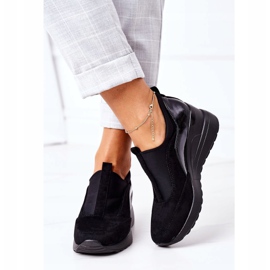 Vinceza 10593 Crne tenisice na klin crno 1