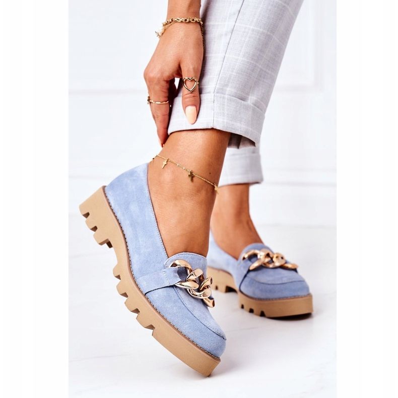 Mokasine od antilopa Lewski Shoes 3040 Plava 2