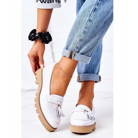 Kožne mokasine Lewski Shoes 3053 Bijela 2