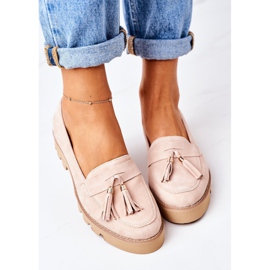 Mokasine od antilopa Lewski Shoes 3053 Cappuccino bež 2