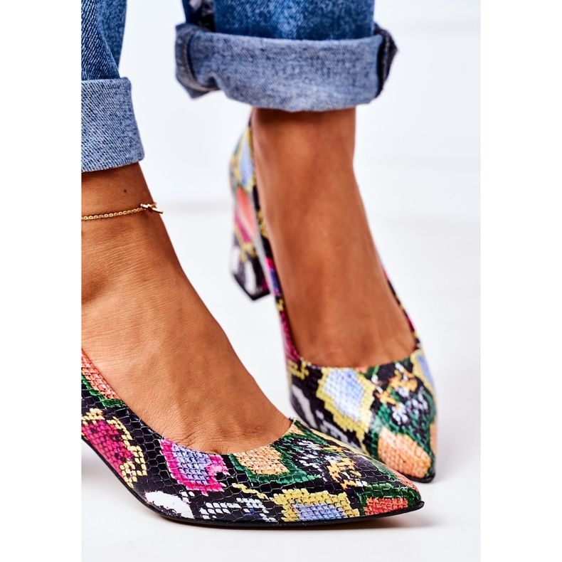 Lewski Shoes Kožne pumpe sa uzorkom od zmijske kože Lewski cipele 2801 Šarene višebojan 1