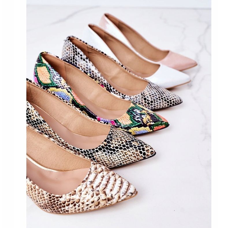 Lewski Shoes Satenske pumpe s cipelama životinjskog uzorka Lewski cipele 2801 srebro 1