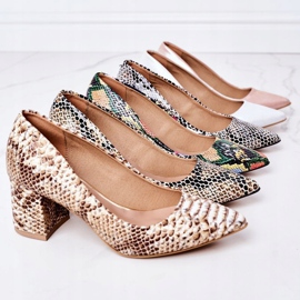 Lewski Shoes Satenske pumpe s cipelama životinjskog uzorka Lewski cipele 2801 srebro 2