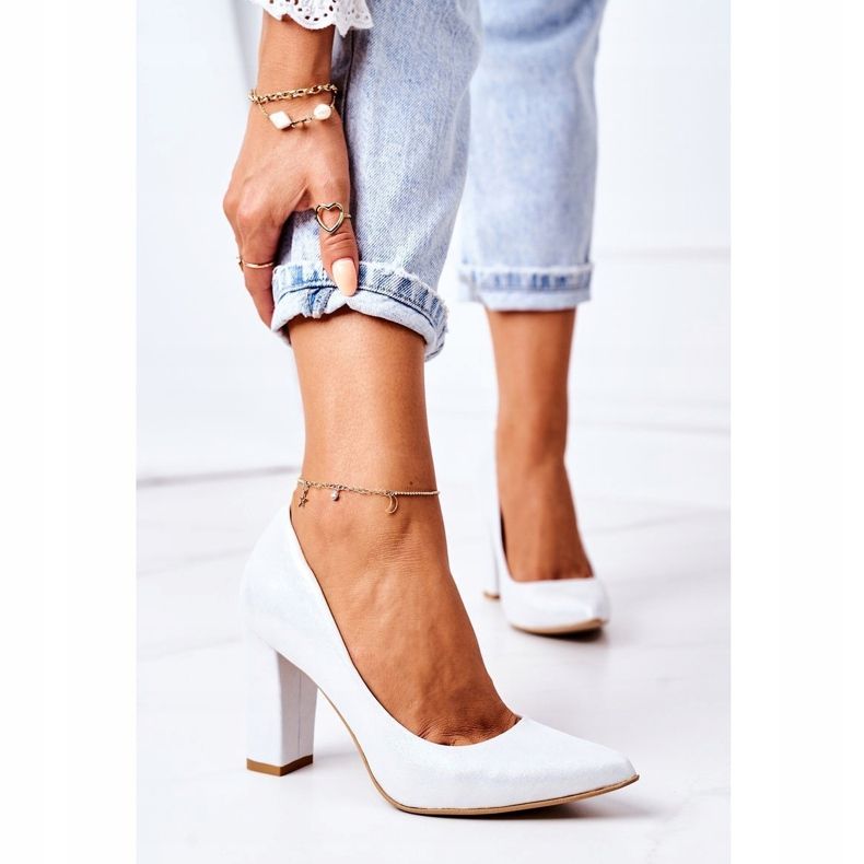 Lewski Shoes Satenske pumpe s cipelama životinjskog uzorka Lewski cipele 2453 srebro 2