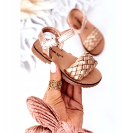 FR1 Dječje sandale s pletenim ružičastim zlatom 283-2B Bailly zlatna 3