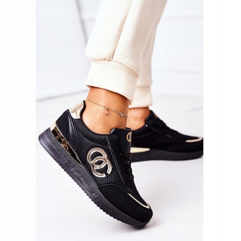 PE1 Ženske sportske cipele Tenisice Crne i zlatne pod kontrolom crna zlatni 2