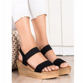 Queentina Lagane sandale od antilopa crna 2