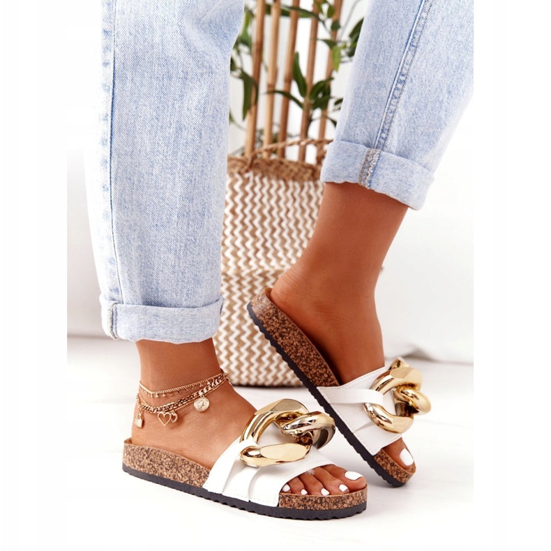 PS1 Bijele japanke s lancem Posljednji ples bijela zlatni 3