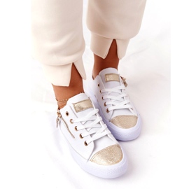 Ženske tenisice s patentnim zatvaračem u festivalu bijelo zlato bijela zlatni 3