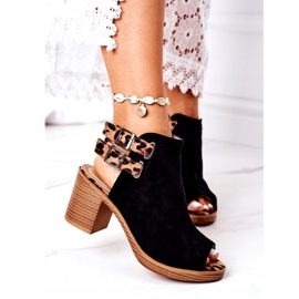 Sandale od antilopa na baru Lu Boo Black Leopard smeđa crno 2