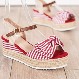 Sweet Shoes Espadrile sandale s prugama crvena 1