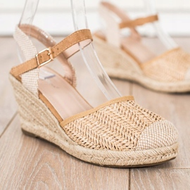 Sweet Shoes Ažurne espadrile na klinu bež smeđa 1