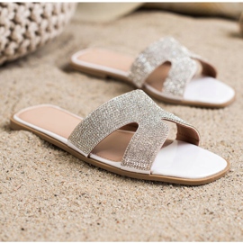 SHELOVET Papuče s kristalima bijela 1