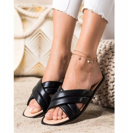 Renda Modne papuče od eko kože crno 1