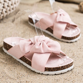 Ideal Shoes Modne papuče ružičasta 1