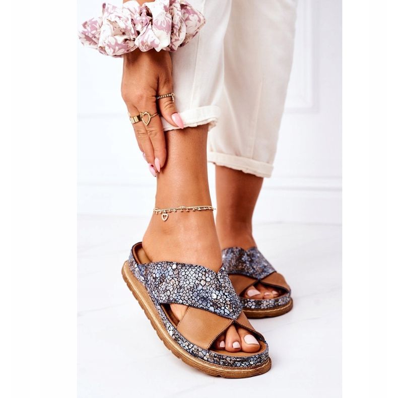 Kožne profilne papuče Maciejka 04986-02 Smeđe smeđa 2