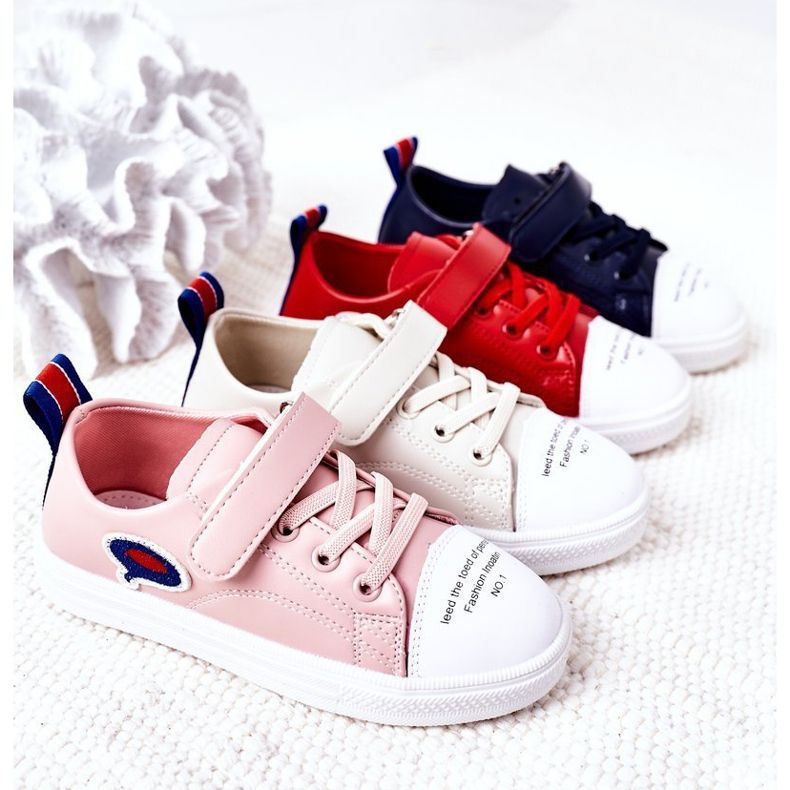 Apawwa Dječje tamnoplave crvene tenisice na čičak plava 1