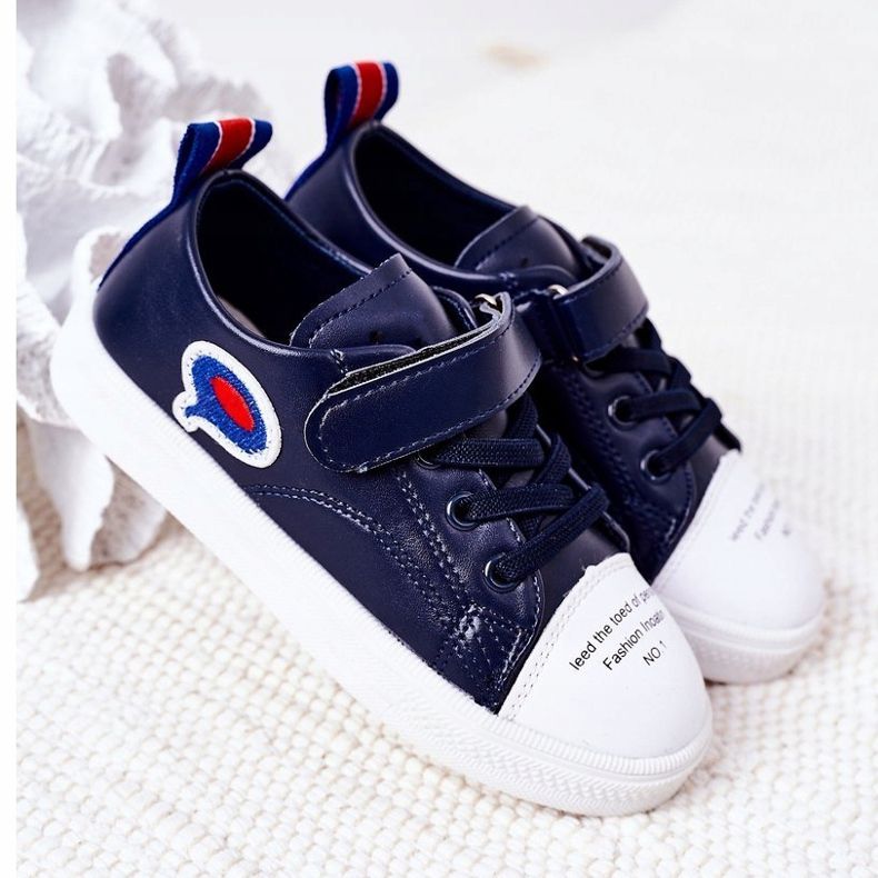 Apawwa Dječje tamnoplave crvene tenisice na čičak plava 2