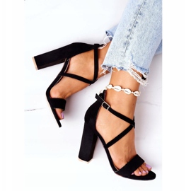 PS1 Sandale od antilopa na šanku Black Dance With Me crna 1