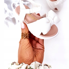 FR1 Dječje sandale s bijelom mašnom Abbie bijela 3