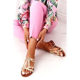 S.Barski Elegantne sandale S. Barski 541-A1 Gold zlatna 3