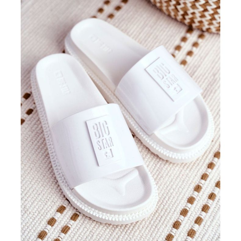 Ženske papuče Big Star na platformi bijele FF274812 bijela 4