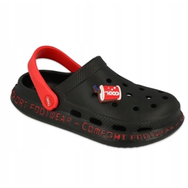 Befado dječje papuče od pjene - crne 159Y103 crno crvena 1