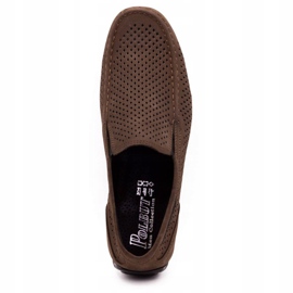 Polbut Muške kožne mokasine 2105P tamno smeđe smeđa 7