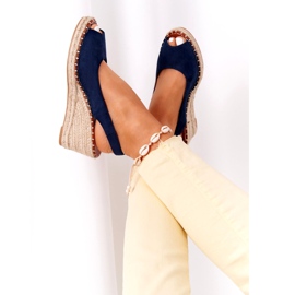 PG1 Las Palomas sandale na klin s pletenicama mornarsko plava 1