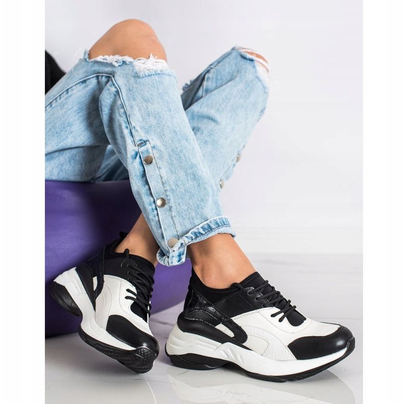 Melisa Vezane klasične tenisice bijela crna 1