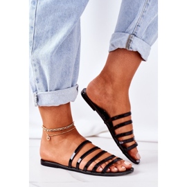 Ravne gumene papuče Crne putuju sa mnom crno 2