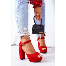 PW1 Sandale od antilopa na crvenoj traci Silvia crvena 2