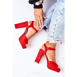 PW1 Sandale od antilopa na crvenom baru Camilia crvena 1