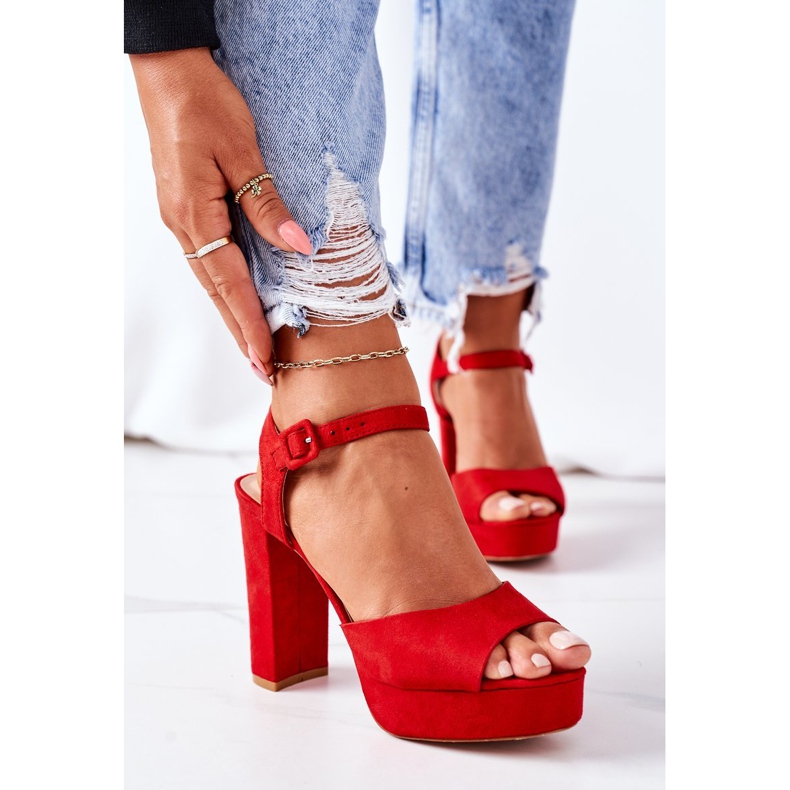 PW1 Sandale od antilopa na crvenom baru Camilia crvena 2