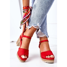 PW1 Sandale na šanku i platformi Red Maggie crvena 1