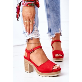 PW1 Sandale na šanku i platformi Red Maggie crvena 2