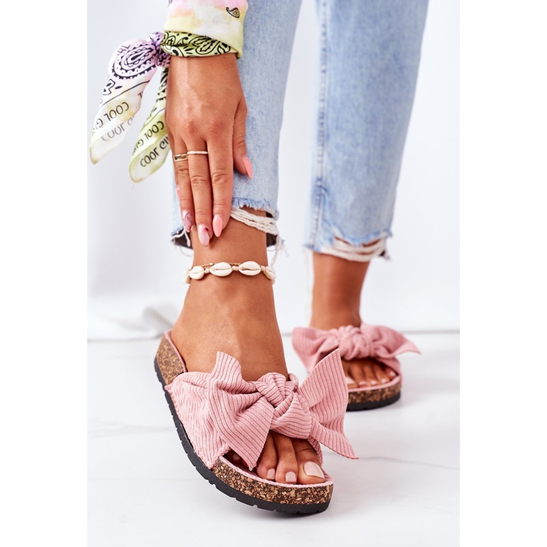 PS1 Vezene ružičaste papuče na plutu ljeti ružičasta 2