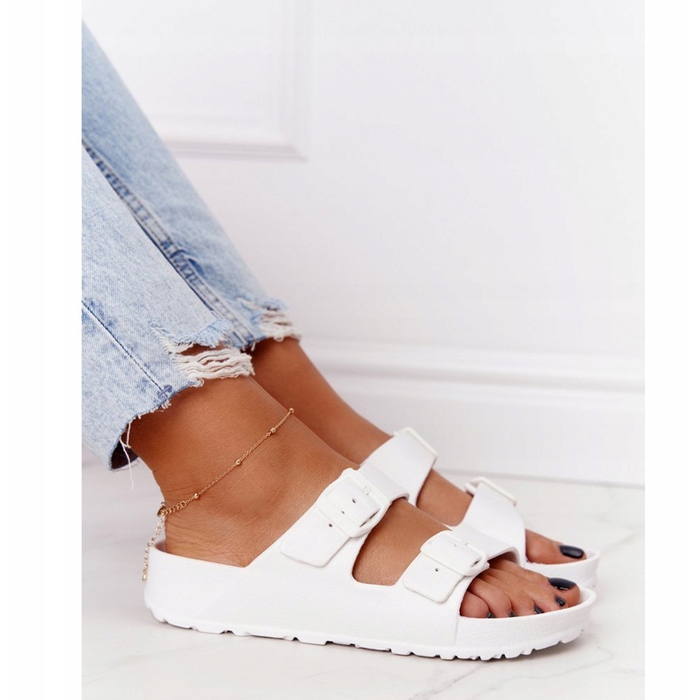 NEWS Ženske bijele stacy gumene papuče bijela 1