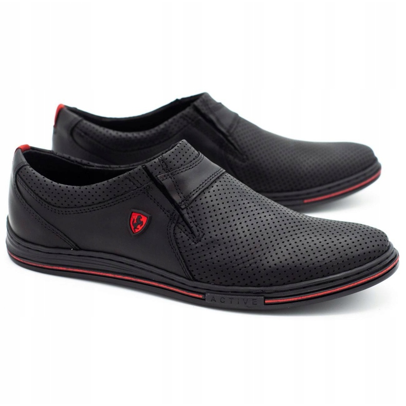 Polbut Muške kožne cipele 362 crne perforacije crna 1