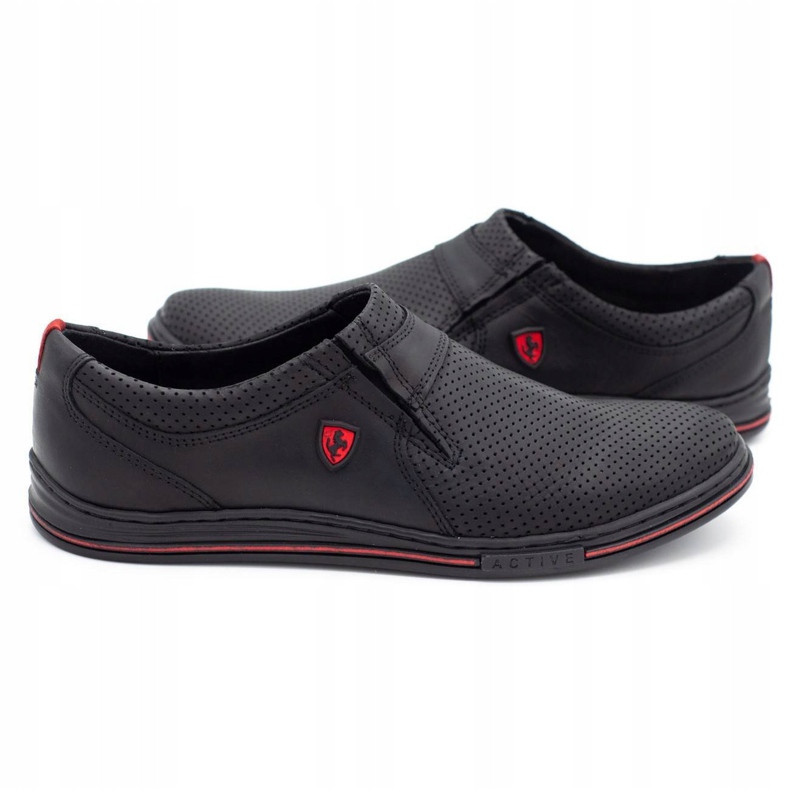 Polbut Muške kožne cipele 362 crne perforacije crno 4