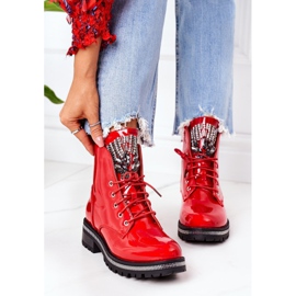 PS1 Lakirani topli radnici s kubnim cirkonijem crvene boje crvena 2