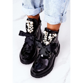 Lakirani topli radnici s biserima Crna Perla 1