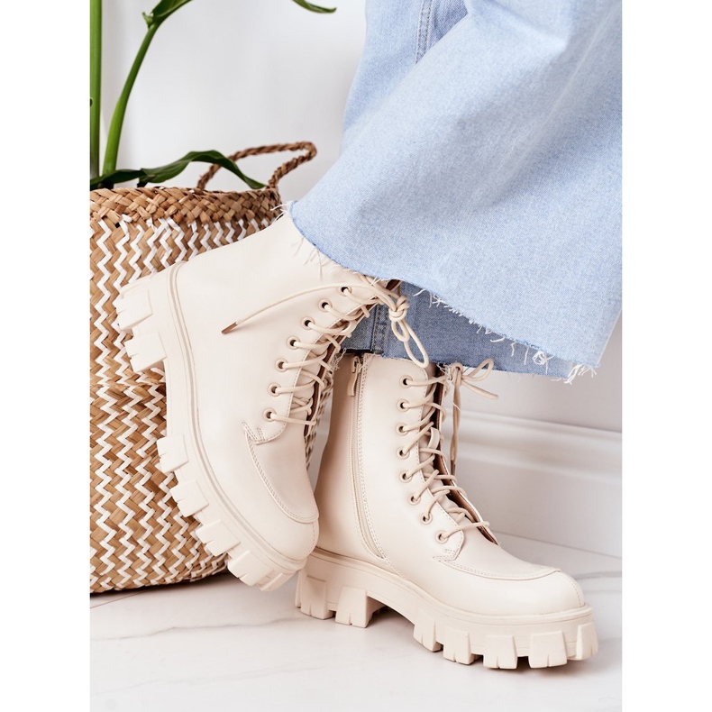 PS1 Warm Boots Workery Beżowe World Is Mine bež 2