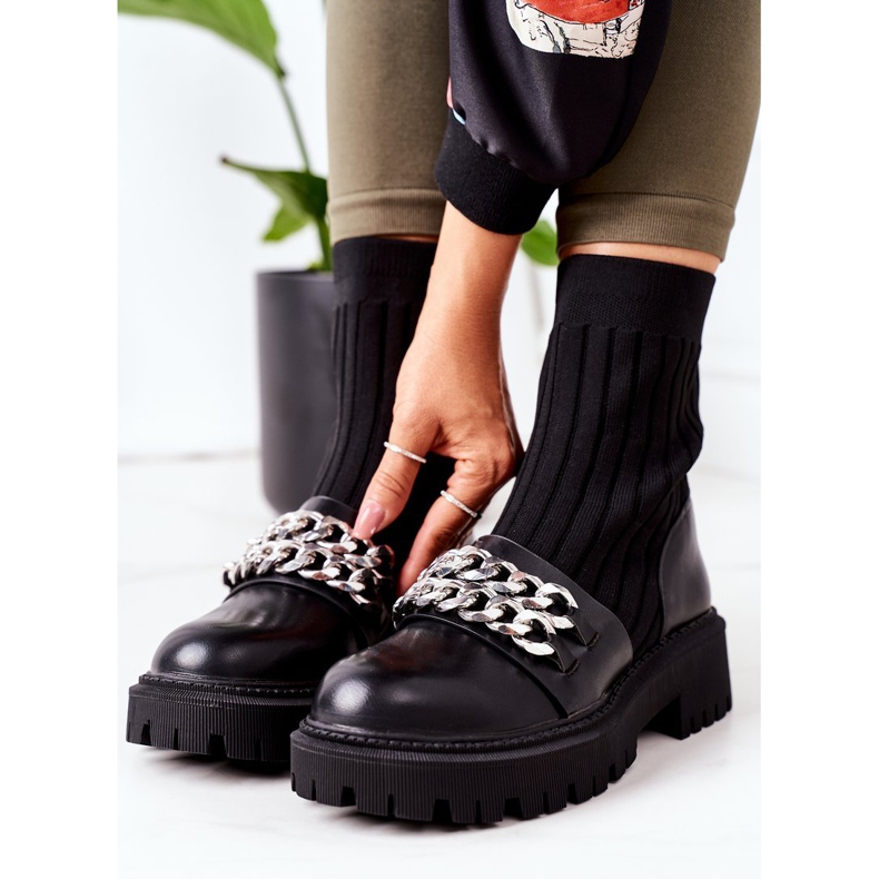 PS1 Radničke čizme s lancima Crni hodajte ovim putem crna 1