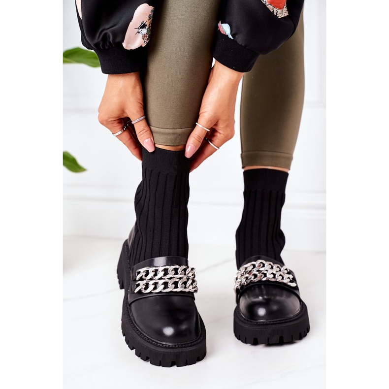 PS1 Radničke čizme s lancima Crni hodajte ovim putem crna 2