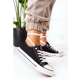 NEWS Ženske klasične crne tenisice s bijelim potplatom Ecoma crna 2