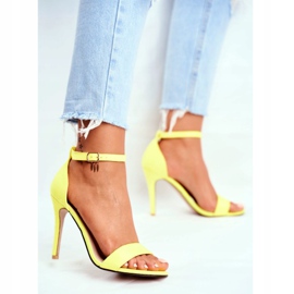 PS1 Ženske sandale na visokoj peti, eko-antilop, žuta Liberty žuta boja 3