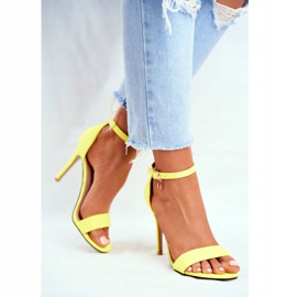 PS1 Ženske sandale na visokoj peti, eko-antilop, žuta Liberty žuta boja 5