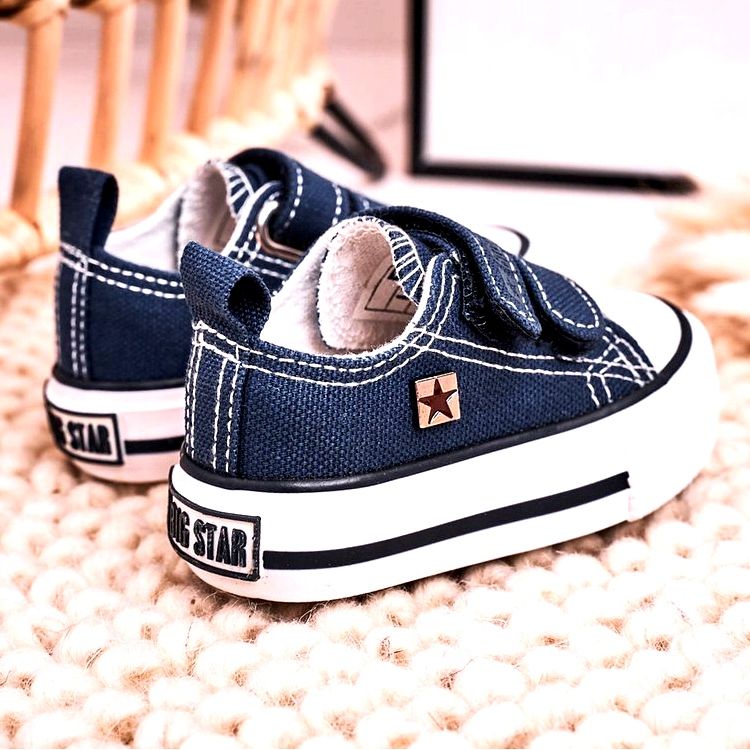 Dječje niske tenisice s čičkom Big Star HH374097 Mornarsko plava 6